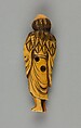 Netsuke of Man with Long Beard Carrying a Vase, Ivory, Japan