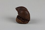 Netsuke of Quail with Millet, Wood, Japan