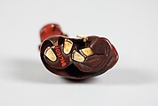 Netsuke, Lacquered wood inlaid with ivory, Japan