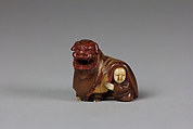 Netsuke, Lacquered wood inlaid with ivory, Japan
