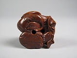 Netsuke of Man Applying Salve, Wood, Japan