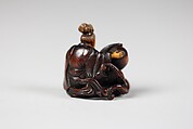 Netsuke of Octopus and Woman, Wood, Japan