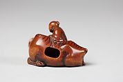 Netsuke of Ox and Herder, Wood, Japan