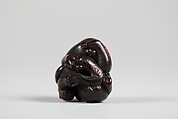 Netsuke of Three Monkeys Intertwined, Wood, Japan