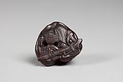 Netsuke: Hachi Jo Jiki Kintama, Wood, Japan