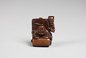 Netsuke of Demon and an Old Man with a Scroll, Wood, Japan