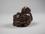 Netsuke of Frog on Squash, Wood, Japan