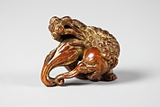 Crouching Baku (Mythical Creature), Sadatake (Japanese, active 18th century), Wood, Japan
