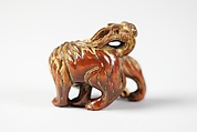 Crouching Baku (Mythical Creature), Sadatake (Japanese, active 18th century), Wood, Japan