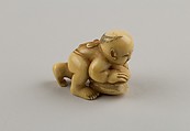 Netsuke of Child with a Shell, Ivory, Japan