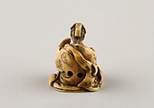 Netsuke of Woman Reading from a Scroll, Ivory, Japan