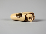 Netsuke of Monkey in a Bulb, Ivory, Japan