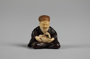 Netsuke of Jurōjin, Wood and ivory, Japan