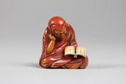 Netsuke, Wood with red lacquer, Japan