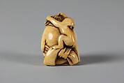 Netsuke of Woman and Monkey, Ivory, Japan