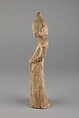 Figure of a standing woman, Earthenware with pigments, China