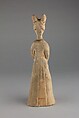 Figure of a standing woman, Earthenware with pigments, China