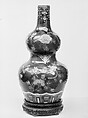 Double gourd bottle with flowers, Porcelain with raised slip and polychrome enamels (Jingdezhen Fahua ware), China