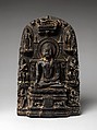Stele with Eight Great Events from the Life of the Buddha, Black schist with traces of gilding, India, Bihar, possibly from Nalanda