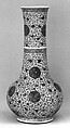 Bottle vase with floral scrolls, Porcelain painted in underglaze cobalt blue (Jingdezhen ware), China