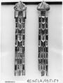 Temple Hanging (?) one of a pair, Silk, metallic thread; silk, metal bells for tassels, China