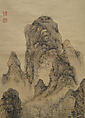 Enjoying the Moon: Landscape in the Manner of Wang Meng, Gu Yide (active ca. 1620–1630), Hanging scroll; ink and color on paper, China