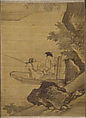 Fisherman and family, Zhang Lu  Chinese, Hanging scroll; ink and color on silk, China