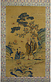 God of Longevity (Shoulao) and boy, Hanging scroll; silk tapestry (kesi) with ink and color, China