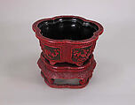 Flower Pot with Stand, Cinnabar lacquer, China