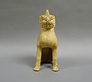 Tomb guardian beasts with dog, Earthenware with pale green glaze, China