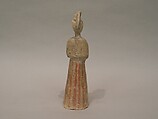 Figures, Unglazed pottery; only b: pottery, unglazed, whitish with traces of polychrome, China