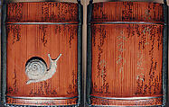 Inrō with Snail on Bamboo (obverse) and Poem (reverse), Ganbun (Japanese, active until 1870s), Single case; lacquered wood imitating bamboo with pewter and silver inlay and gold hiramaki-e Netsuke: bamboo; lacquered wood with gold hiramaki-e and stained ivory inlay Ojime: snail; copper, Japan