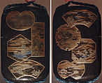 Case (Inrō) with Panels Depicting Eight Views of Lake Biwa (Ōmi Hakkei), Lacquer, roiro, gold, silver and black hiramakie, nashiji, togidashi; Interior:  gyobu nashiji and fundame, Japan
