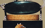 Case (Inrō) with Design of Horses, Lacquer, roiro, gold togidashi, nashiji, raden inlay; Interior: nashiji and fundame, Japan