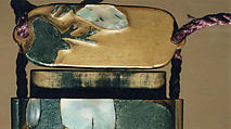 Case (Inrō) with Design of Standing Deer, After Ogata Kōrin (Japanese, 1658–1716), Gold lacquer with mother-of-pearl and pewter inlay
Ojime: carnelian bead
Netsuke: carved wood deer, Japan