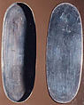 Case (Inrō) with Design of Caparisoned Elephant Standing (obverse); Two Karako with Trumpet, Banner (reverse), Lacquer, roiro, hirame, gold, silver and colored hiramakie, takamakie; Interior: nashiji and fundame; each case: silver metal box, Japan