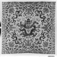 Furniture cover with dragons, Silk satin with supplementary weft pattern, China