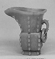 Wine-pitcher, Nephrite, white with very light greenish tint, China
