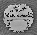 Medallion, Nephrite, white with very light greenish tint, China