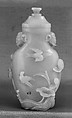 Vase with cover, Nephrite, white with light greenish tint, China