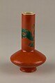 Bottle vase with dragon, Porcelain painted in red and green enamels (Jingdezhen ware), China