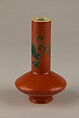Bottle vase with dragon, Porcelain painted in red and green enamels (Jingdezhen ware), China