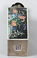 Square vase with scenes of four seasons, Porcelain painted in polychrome enamels over a black ground (Jingdezhen ware, famille noire), China