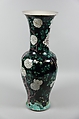 Vase with birds and flowers, Porcelain painted in polychrome enamels over black ground (Jingdezhen ware, famille noire), China