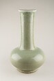 Bottle vase, Porcelain with crackled green glaze (Jingdezhen ware), China
