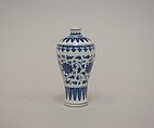 Meiping vase with floral scrolls, Soft paste porcelain painted in underglaze cobalt blue (Jingdezhen ware), China