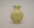 Pilgrim bottle vase, Porcelain with crackled yellow glaze (Jingdezhen ware), China