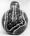 Snuff Bottle with Floral Design, Agate with simulated coral stopper, China
