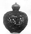 Snuff Bottle with Children at Play, Carved lacquer, China
