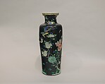 Vase with birds and flowers, Porcelain painted in overglaze polychrome enamels (Jingdezhen ware, famille noire), China